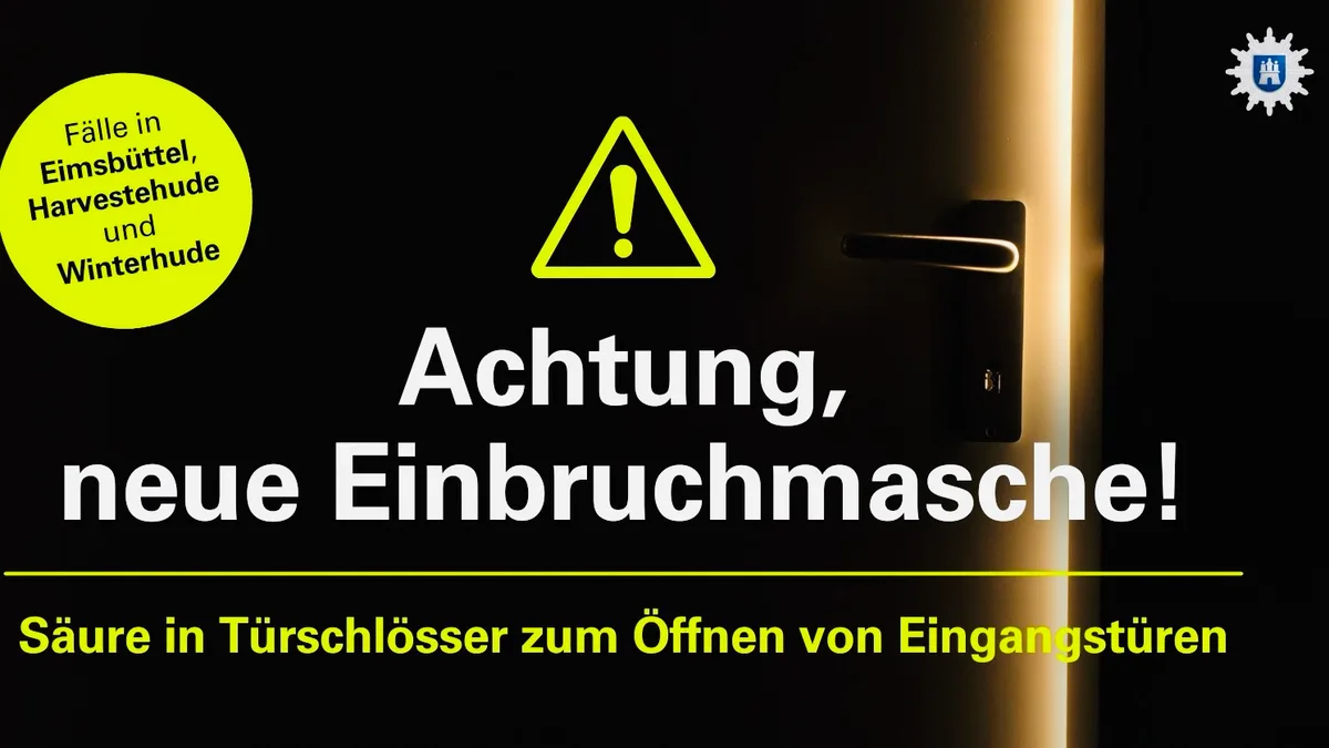 Polizei warnt: Einbrecher in Hamburg gießen Säure in Schlösser