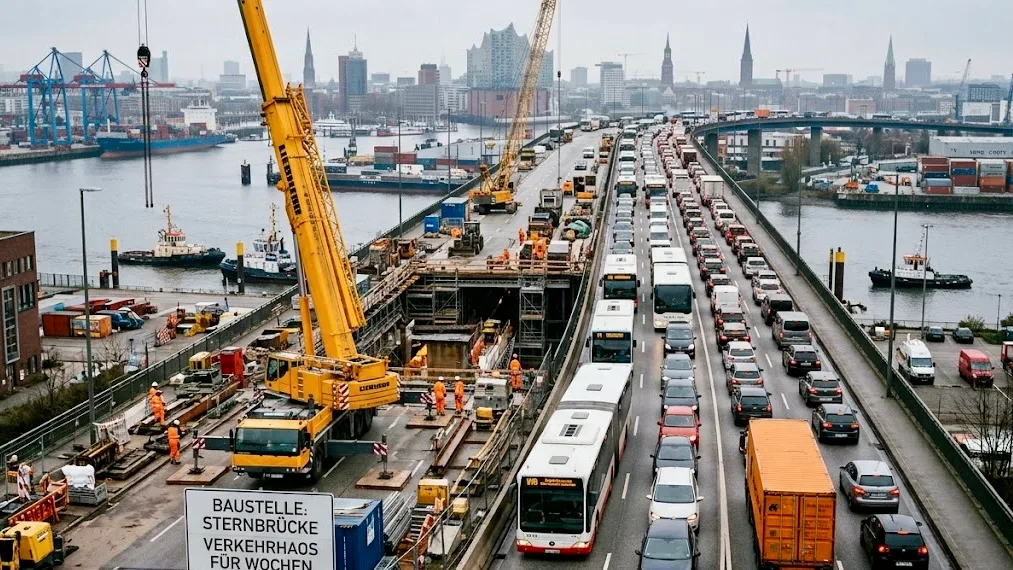 Köprü Çalışması Hamburg’da Ulaşımı Haftalarca Etkileyecek
