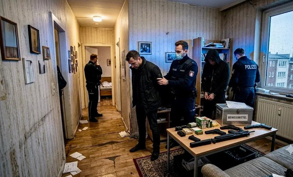 Hamburg’da Kaçak Silah Ticareti Şüphesiyle İki Şüpheli Tutuklandı